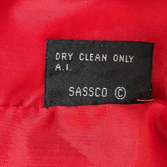 Sasson Womens Red Dress Size 12 Midi Sheath Hidden Buttons Vintage 80s Career - Picture 7 of 7